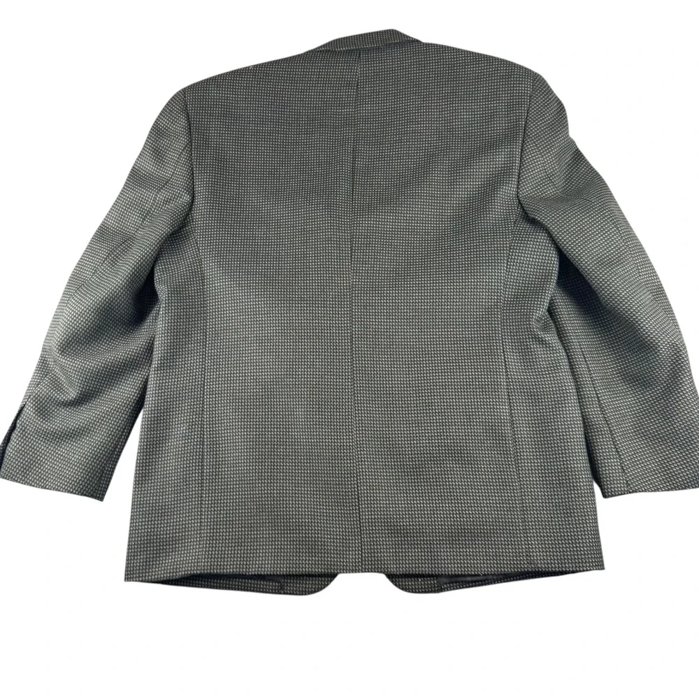 Bert Pulitzer Mens Grey‎ Wool Blend 3 Button Micro Pattern Blazer Sport Coat